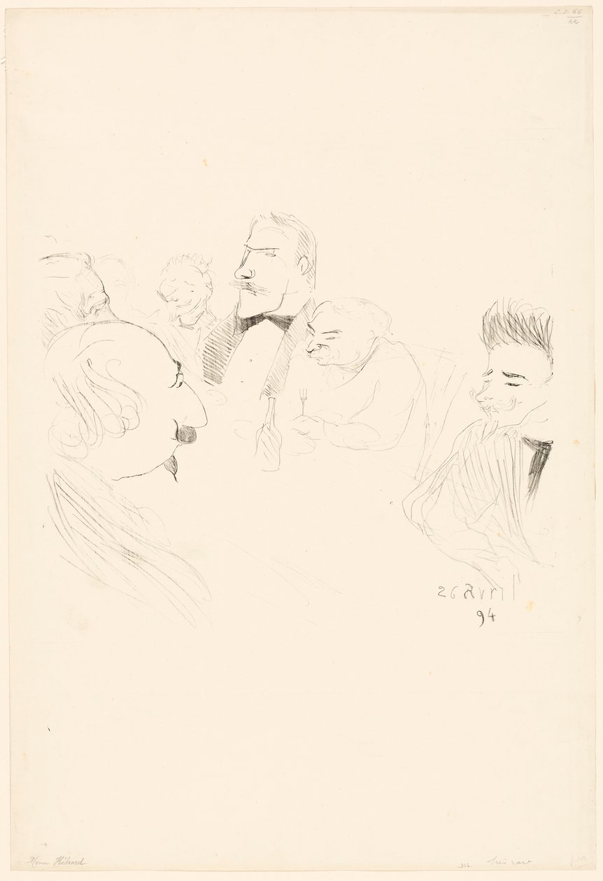 Menykort for Adrien Hébrard av Henri de Toulouse-Lautrec