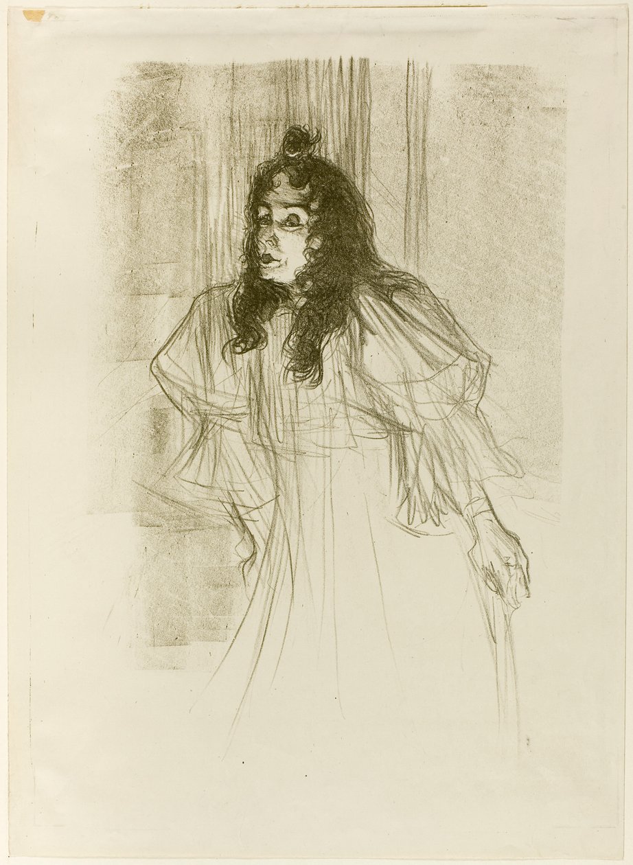 Frøken May Belfort med langt hår av Henri de Toulouse-Lautrec