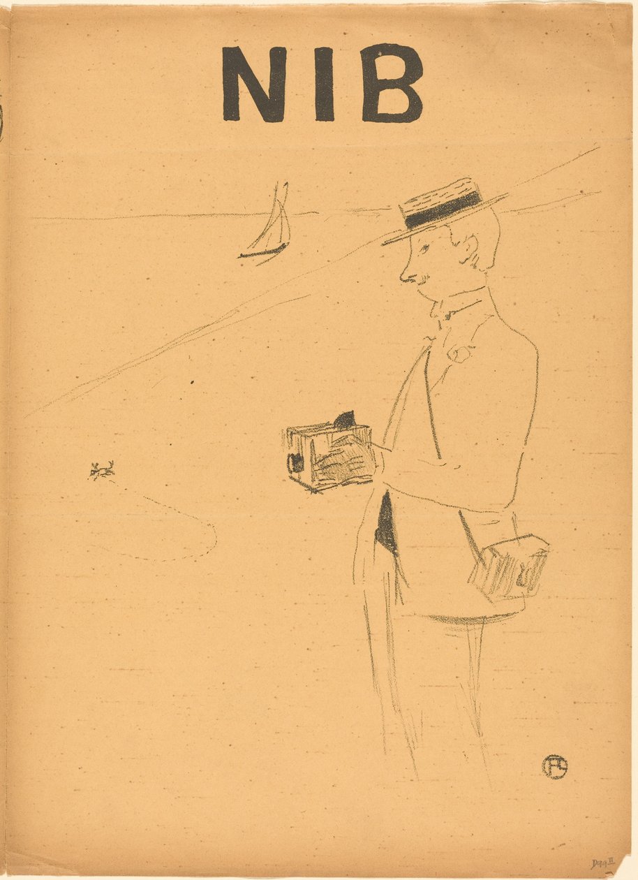 Nib oder der Amateurfotograf (Nib ou le photographe-amateur) [rechte Vorderseite] av Henri de Toulouse-Lautrec