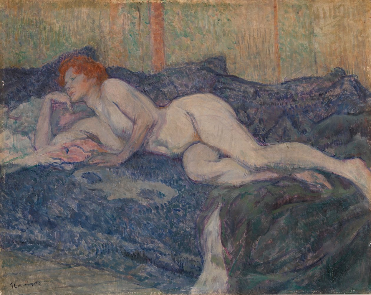 Naken ligger på en sofa av Henri de Toulouse-Lautrec
