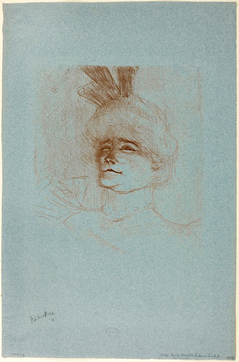 Portrett av Mademoiselle Marcelle Lender, trekvart visning av Henri de Toulouse-Lautrec