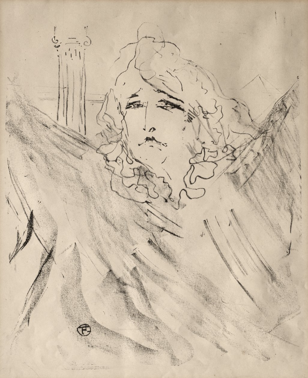 Portretter av skuespillere og skuespillerinner: Tretten litografier: Sarah Bernhardt av Henri de Toulouse-Lautrec
