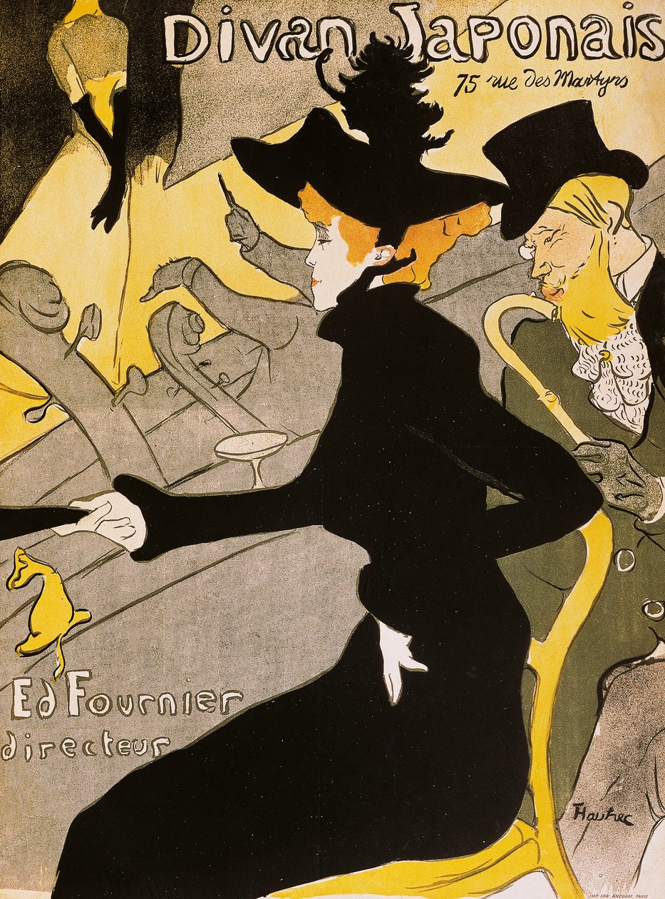 Plakat for japansk divan, av Henri de Toulouse-Lautrec (1864-1901) av Henri de Toulouse Lautrec