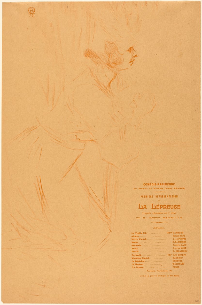 Programm für "La lepreuse" av Henri de Toulouse-Lautrec