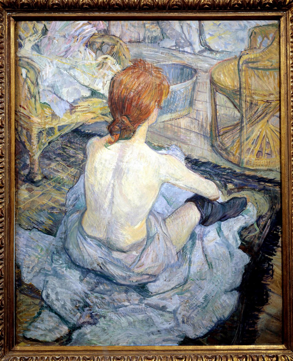Rødhåret (Toalettet). Maleri av Henri De Toulouse Lautrec (Toulouse-Lautrec av Henri de Toulouse Lautrec