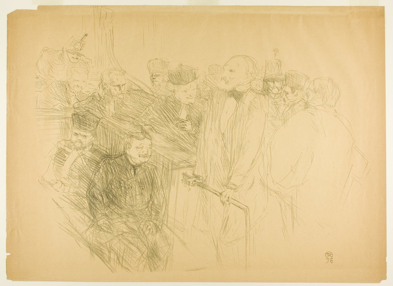 The Arton Trial, Ribot Giving Evidence (andre plate) av Henri de Toulouse-Lautrec