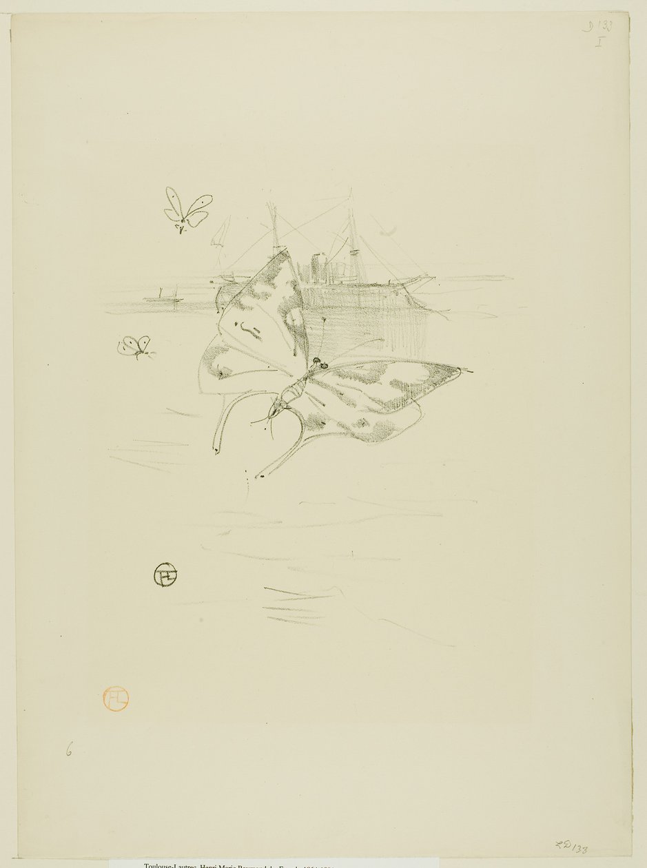 Sommerfuglene, fra Melodier av Désiré Dihau av Henri de Toulouse-Lautrec
