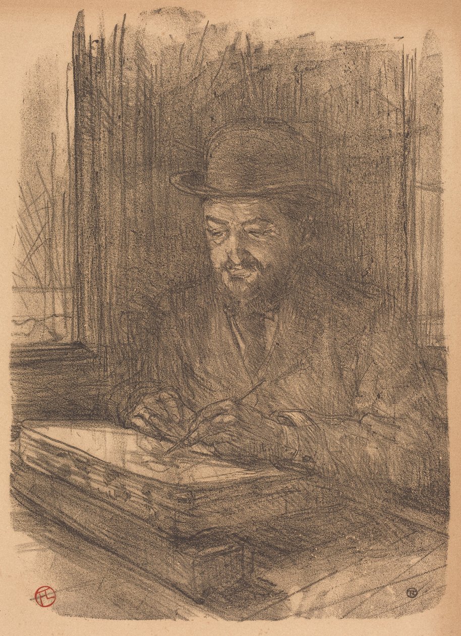 «Den dyktige grafikkeren Adolphe Albert» (Le bon graveur – Adolphe Albert) av Henri de Toulouse-Lautrec