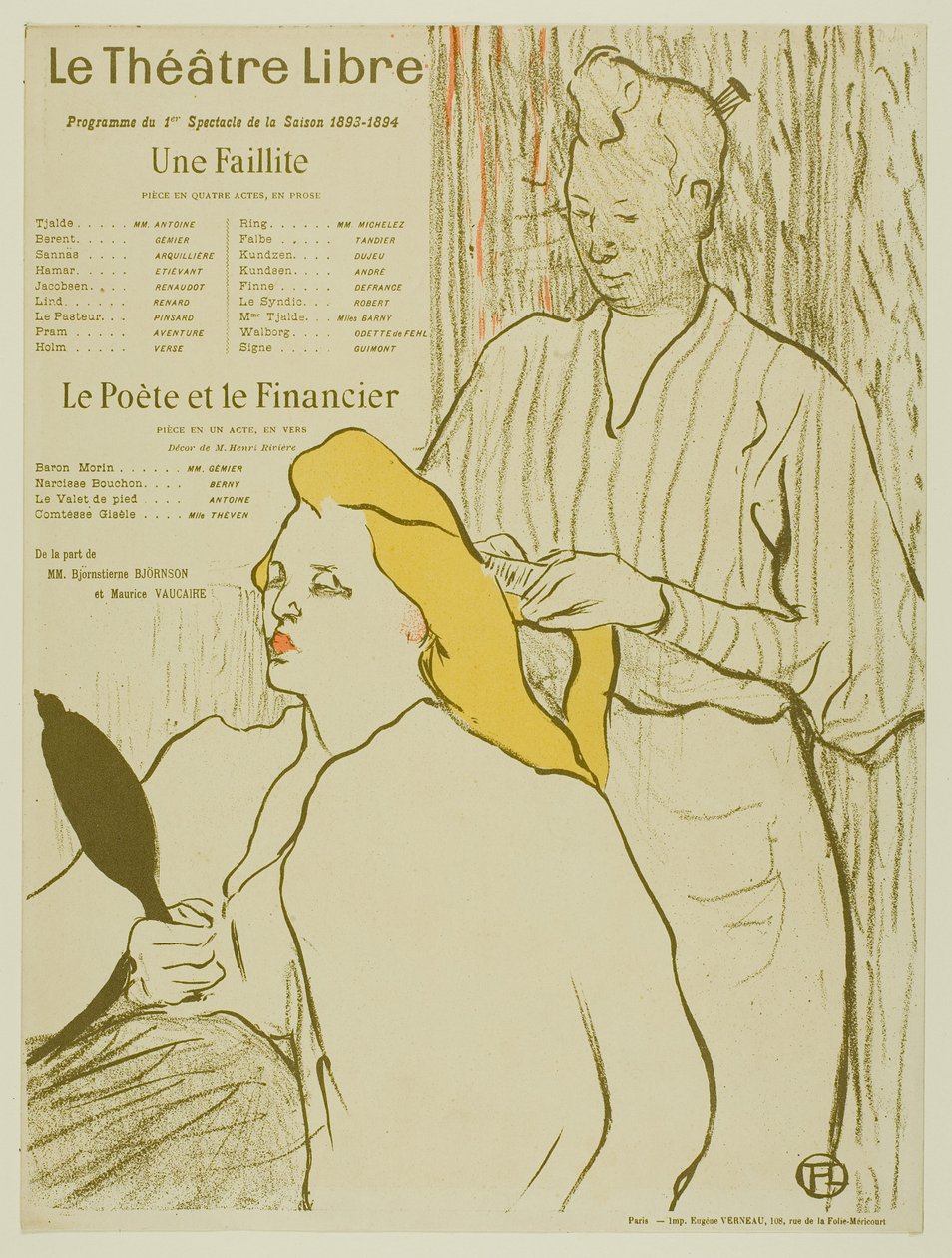 Frisøren, Program for Théâtre Libre av Henri de Toulouse-Lautrec