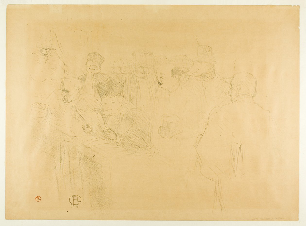 Lebaudy-rettssaken, Mademoiselle Marsy gir bevis av Henri de Toulouse-Lautrec