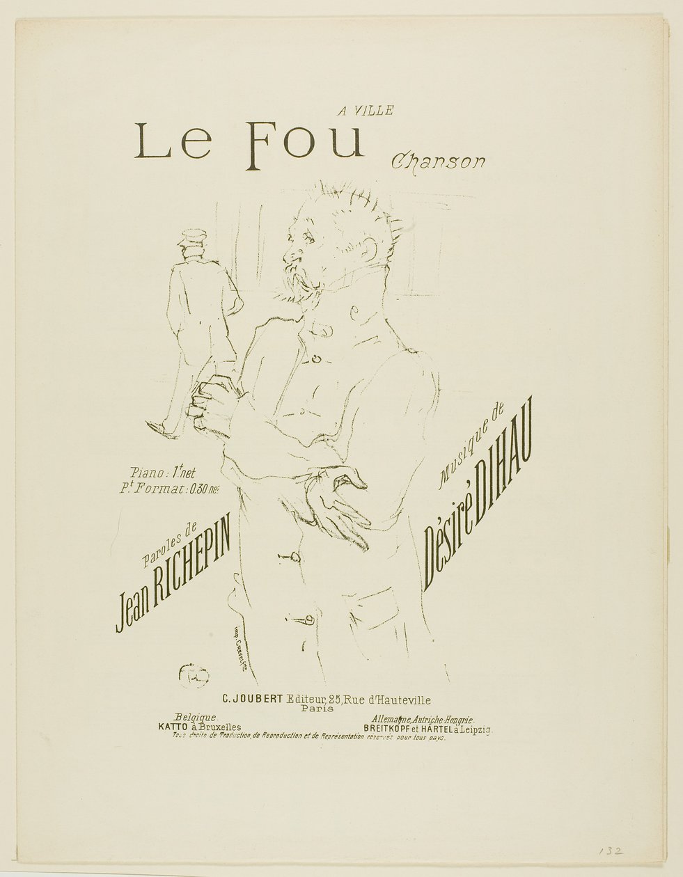 Galningen, fra Melodier av Désiré Dihau av Henri de Toulouse-Lautrec
