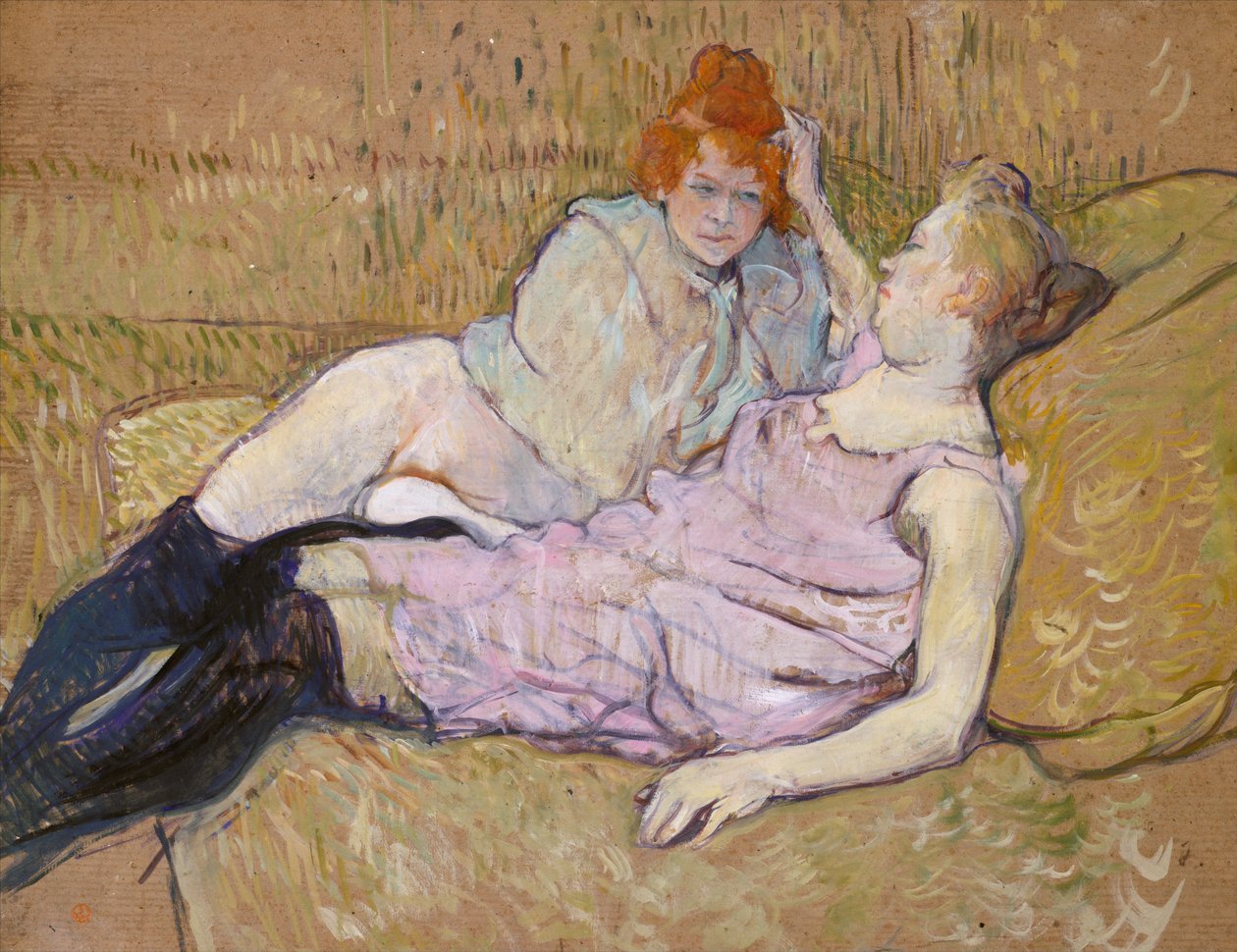 Sofaen, ca. 1894-96 (olje på papp) av Henri de Toulouse Lautrec