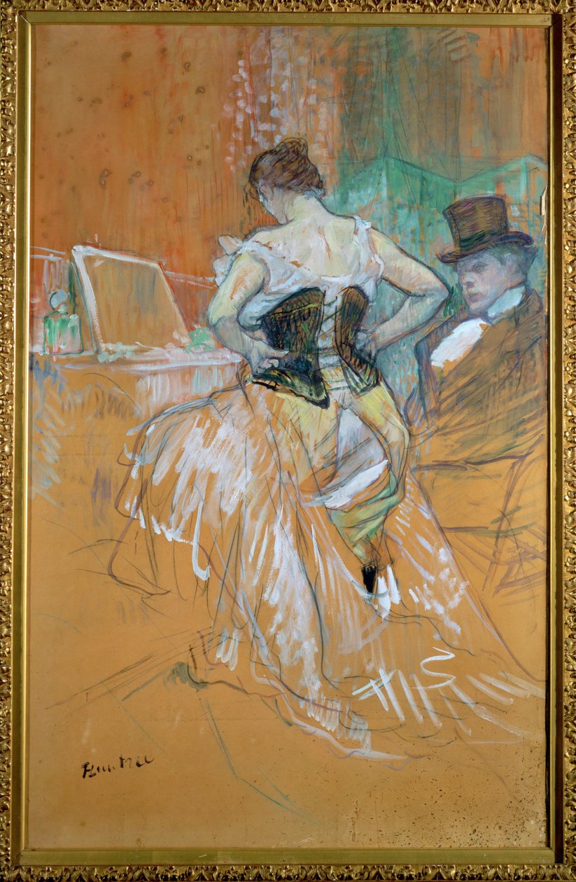 Kvinne i korsett, en studie for Elles av Henri de Toulouse-Lautrec
