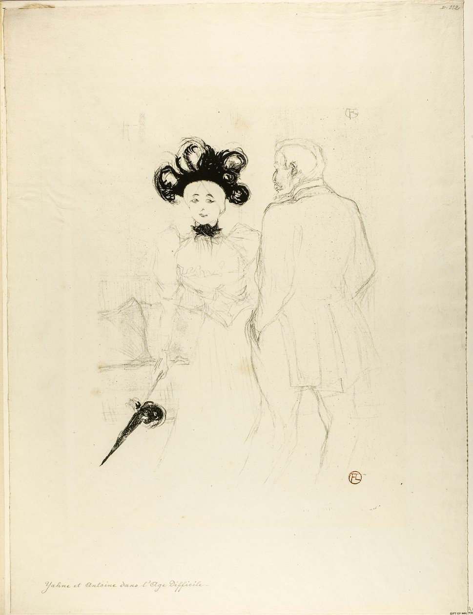 Yahne og Antoine, i L#39;Age Difficile av Henri de Toulouse-Lautrec