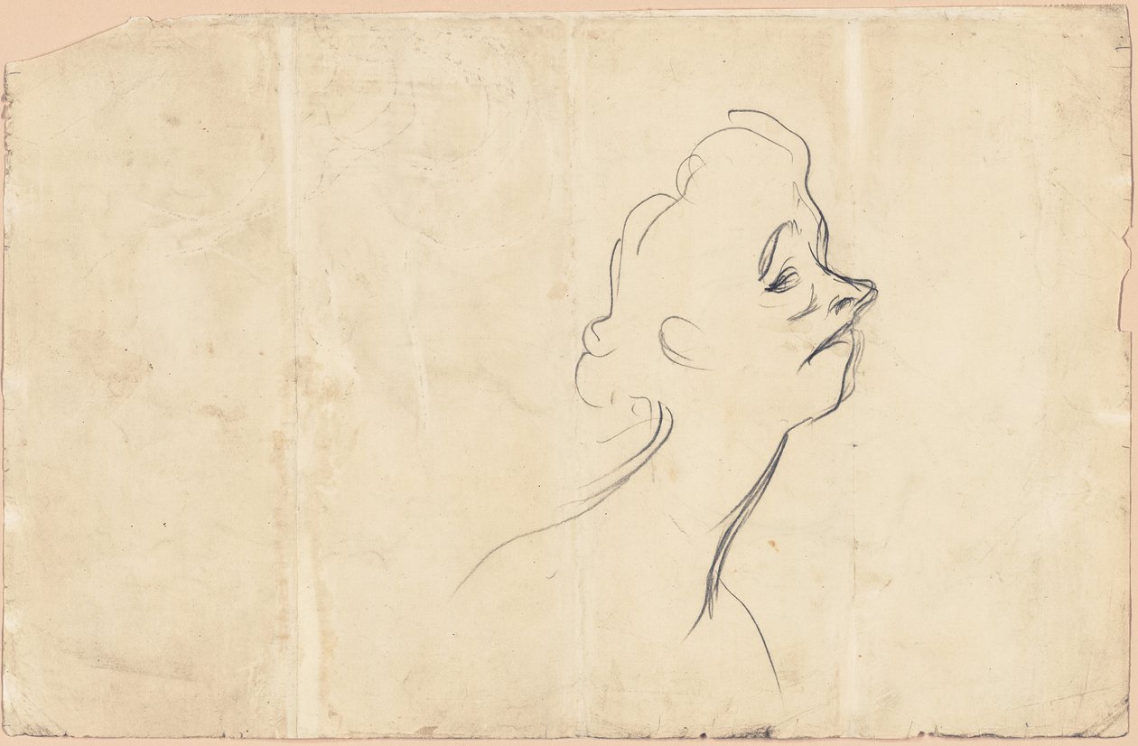 Yvette Guilbert (recto) Trekvartsstudie av Yvette Guilbert (verso) av Henri de Toulouse-Lautrec