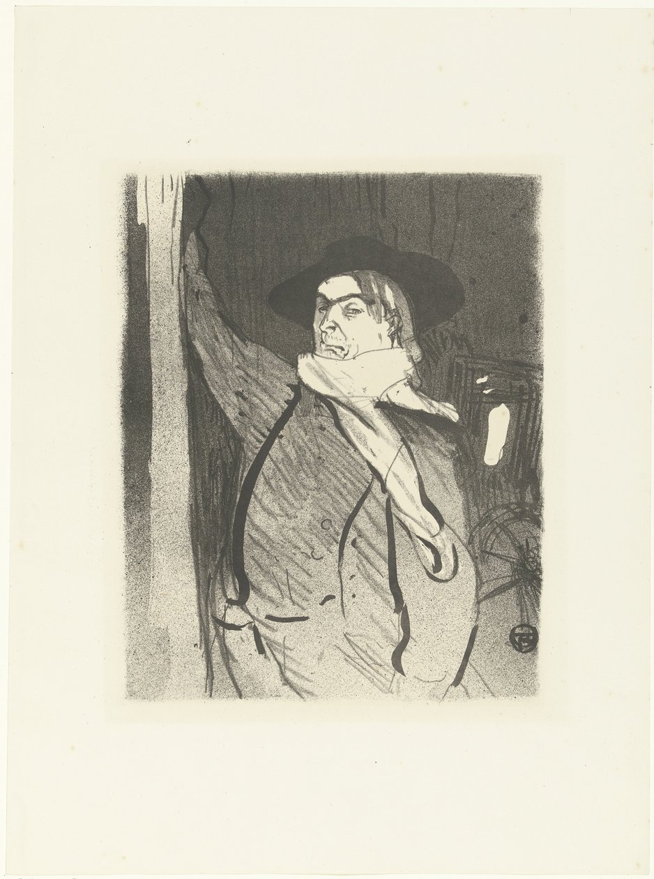Portrett av sanger og komiker Aristide Bruant Le kafékonsert (serietittel) av Henri de Toulouse Lautrec (signed by artist)