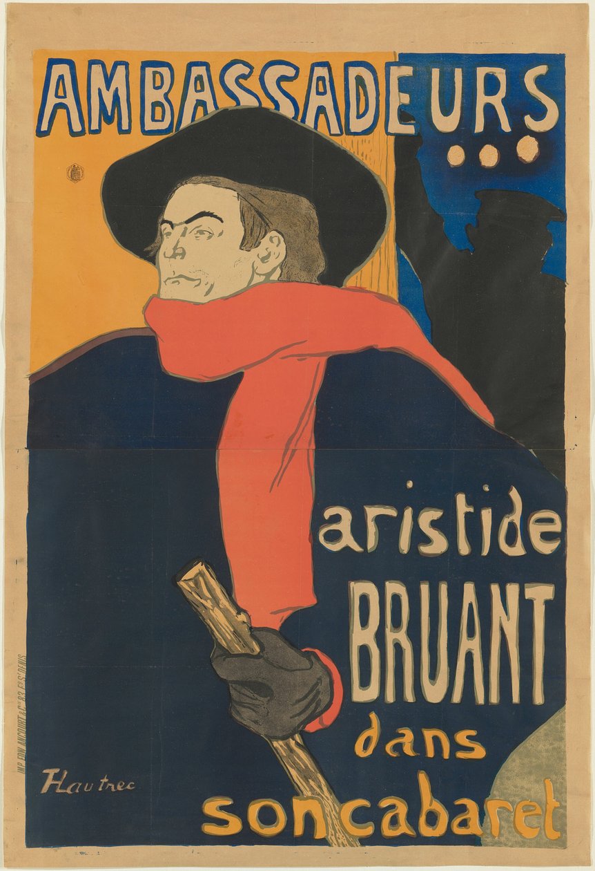 Ambassadører: Aristide Bruant av Henri de Toulouse Lautrec
