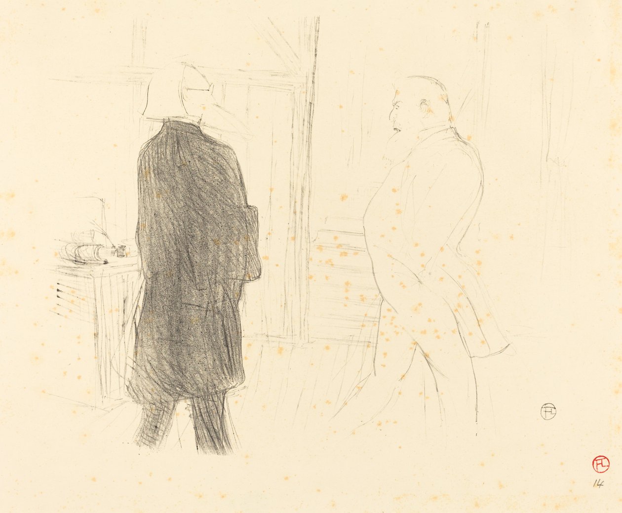 Antoine og Gémier i "A Bankruptcy" av Henri de Toulouse Lautrec