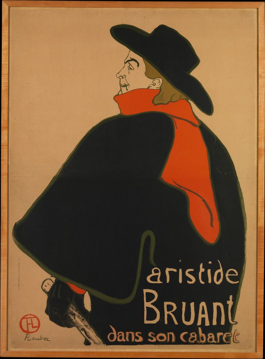 Aristide Bruant, på hans kabaret, 1893., 1893. av Henri de Toulouse Lautrec