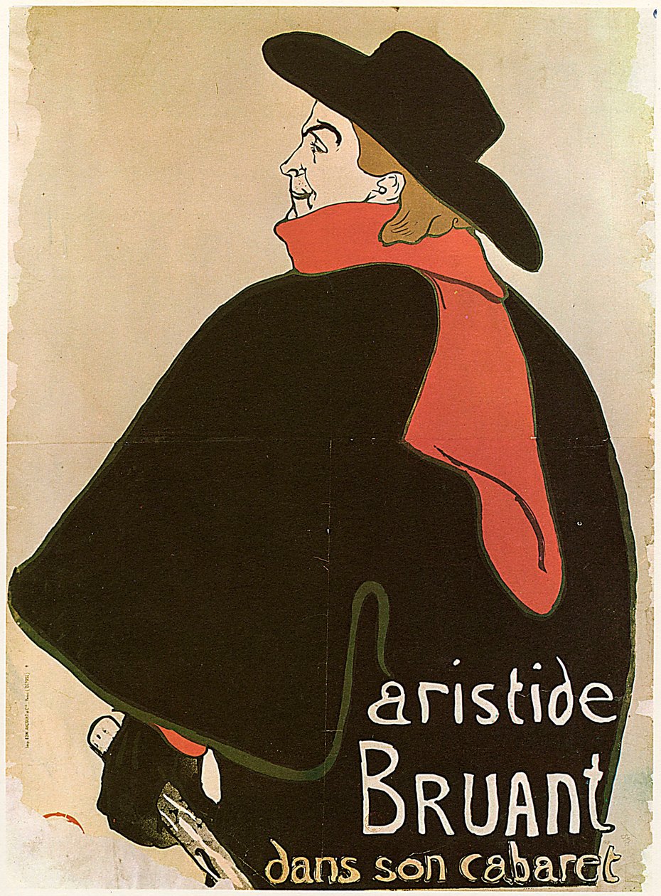 Aristide Bruant i hans kabaret, plakat, 1893 av Henri de Toulouse Lautrec