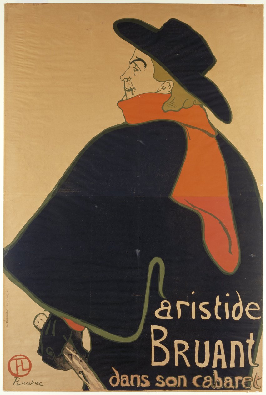 Aristide Bruant i hans kabaret, 1893 av Henri de Toulouse Lautrec