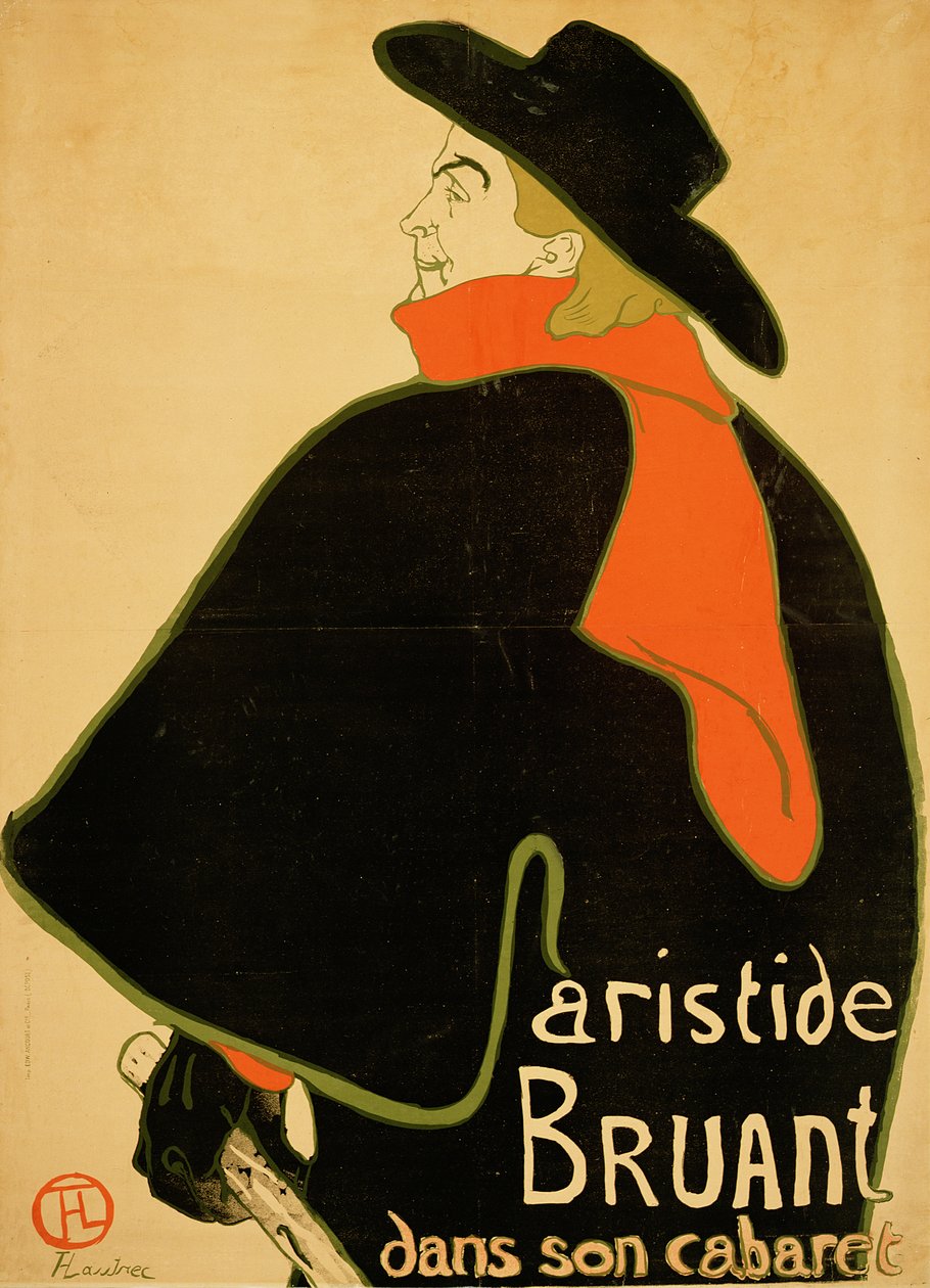 Aristide Bruant i hans kabaret, 1893 av Henri de Toulouse Lautrec