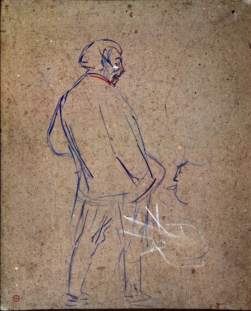 Aristide Sparrow synger i kabareten sin. Maleri av Henri de Toulouse-Lautrec (Toulouse Lautrec av Henri de Toulouse Lautrec