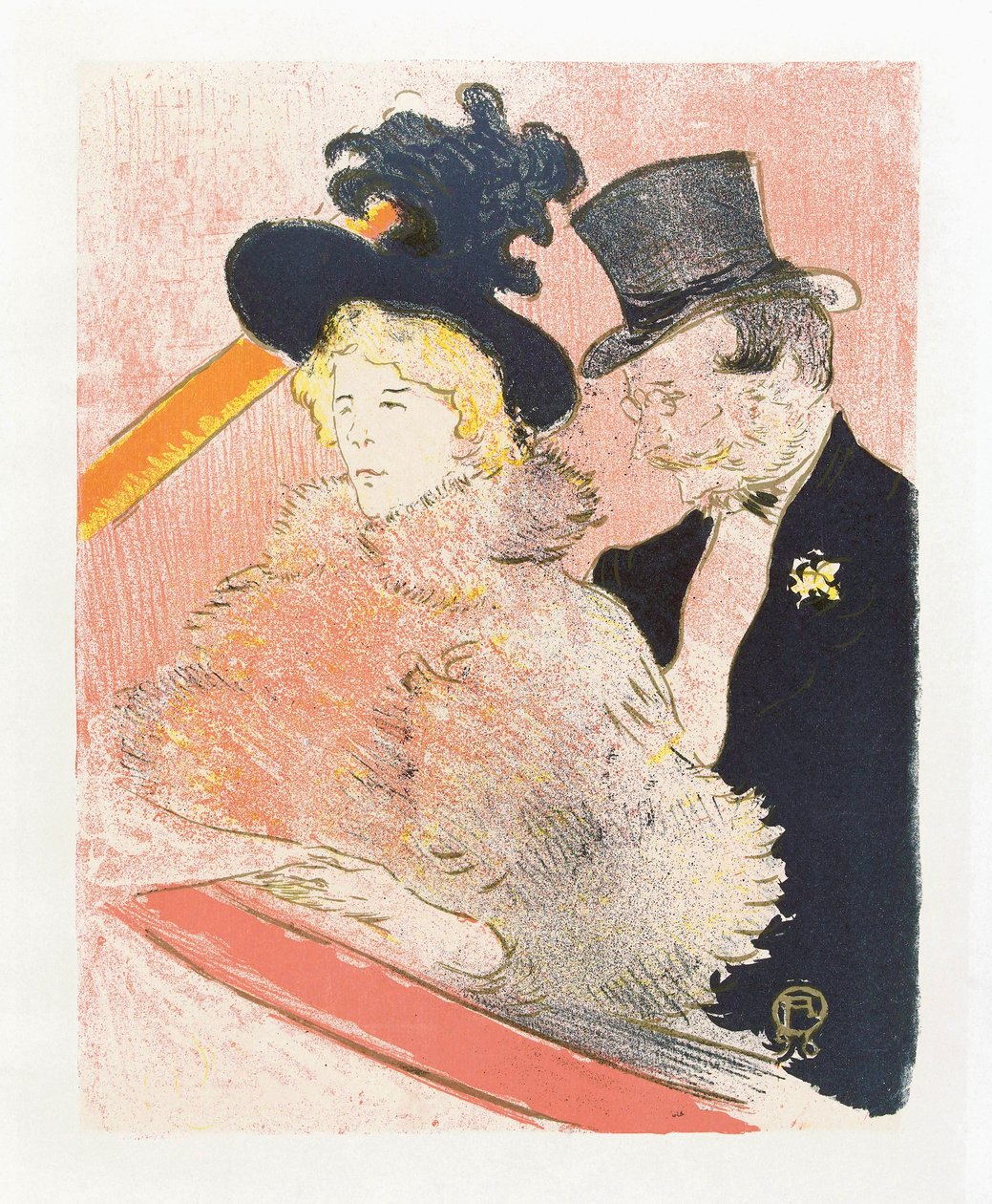 På Les Decadents. Plakat av Toulouse-Lautrec. av Henri de Toulouse Lautrec