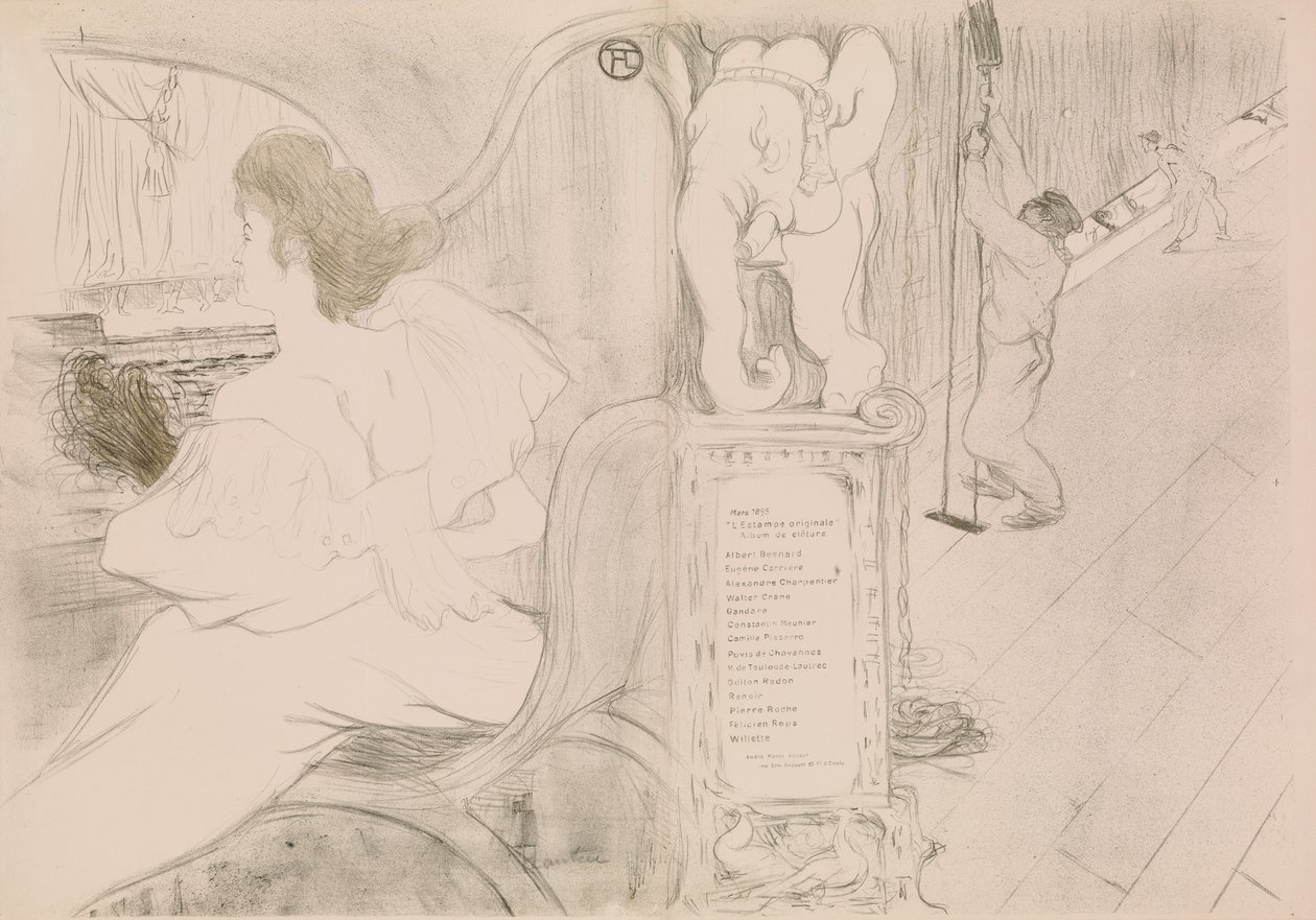 Ved Curtain Au rideau, 1895., 1895. av Henri de Toulouse Lautrec