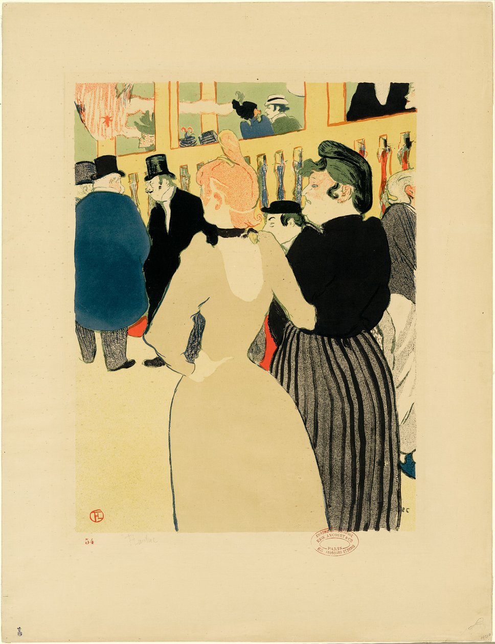 På Moulin Rouge, La Goulue og hennes søster av Henri de Toulouse Lautrec