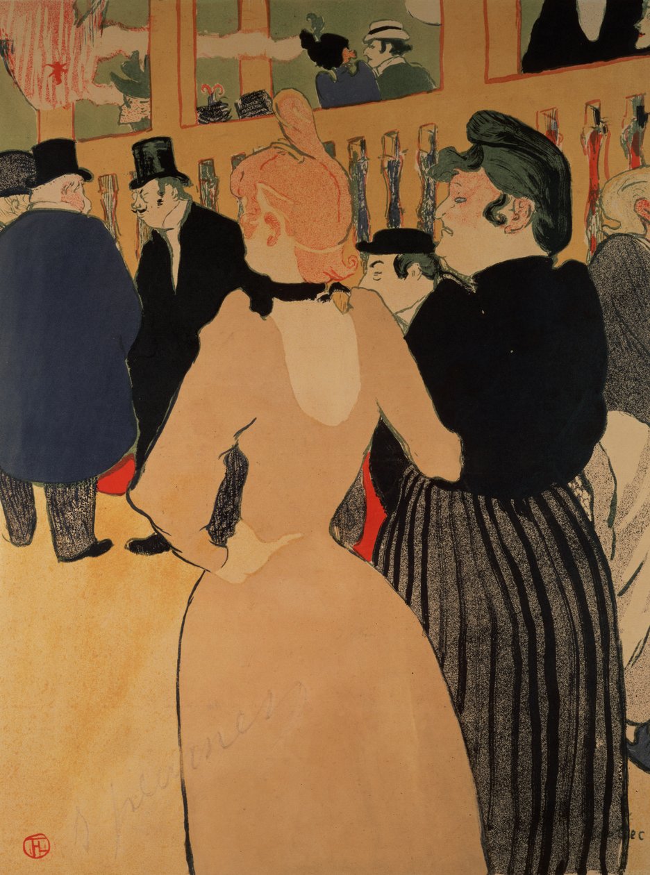 Ved Moulin Rouge: La Goulue og hennes søster, 1892 av Henri de Toulouse Lautrec