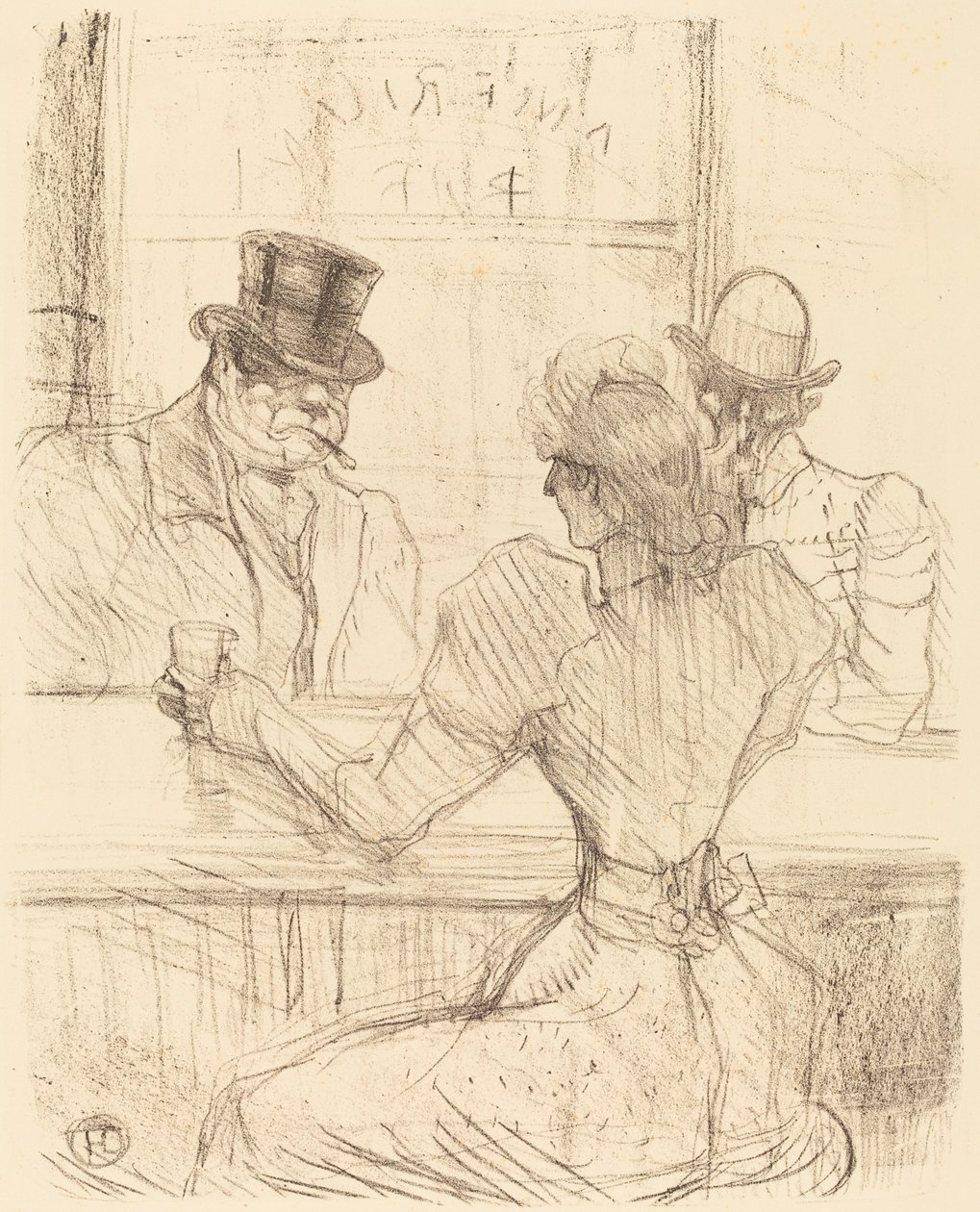 På Picton Bar, rue Scribe (Au bar Picton, rue Scribe) av Henri de Toulouse Lautrec