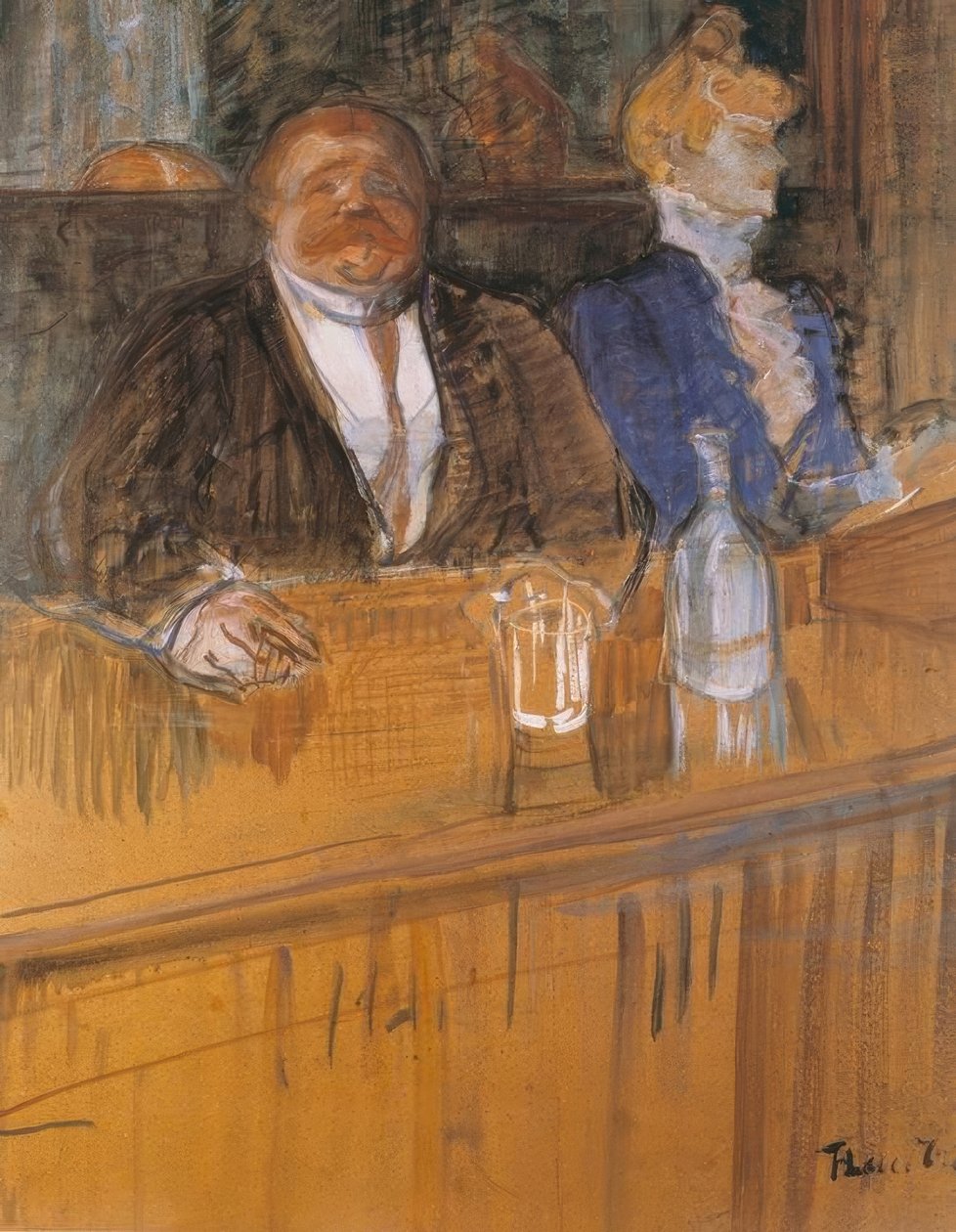 På kaféen: Forbrukeren og klorotiske kassereren av Henri de Toulouse Lautrec