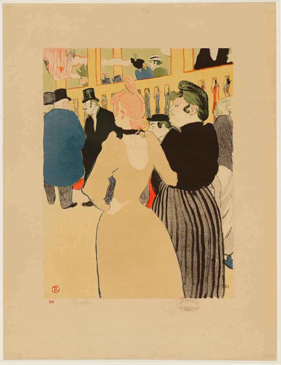 På Moulin Rouge, La Goulue og søsteren hennes av Henri de Toulouse Lautrec