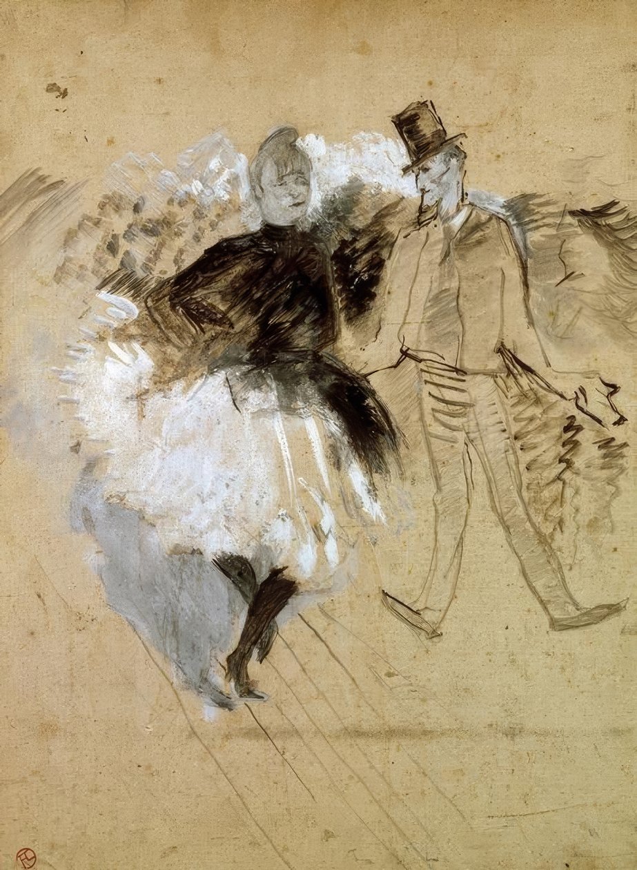 Ved Moulin de la Galette. La Goulue og Valentin den beinløse av Henri de Toulouse Lautrec