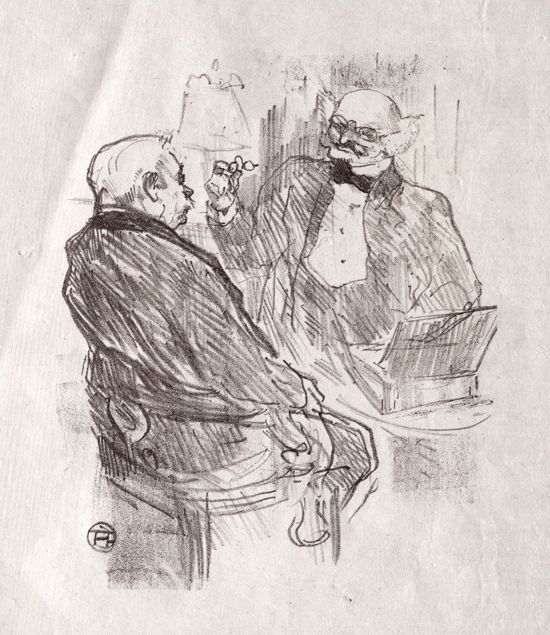 Ved foten av Sinai: Georges Clemenceau og LOculiste Mayer, 1898. av Henri de Toulouse Lautrec