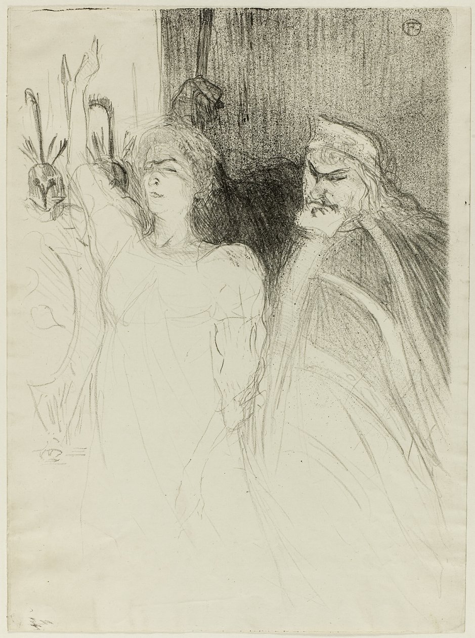 Bartet og Mounet-Sully, i Antigone av Henri de Toulouse Lautrec