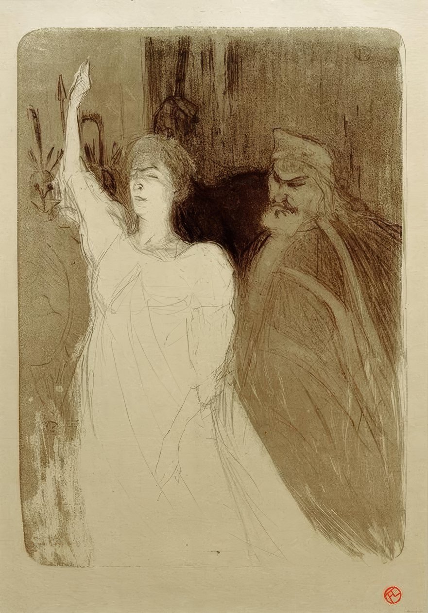Bartet og Mounet-Sully, i Antigone av Henri de Toulouse Lautrec
