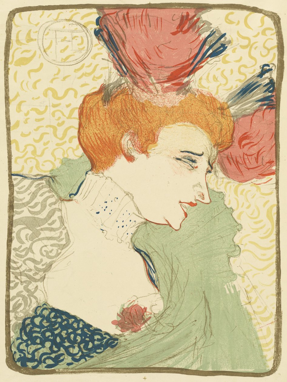 Byste av Mlle. Marcelle Lender (Mlle. Marcelle Lender, en byste) av Henri de Toulouse Lautrec