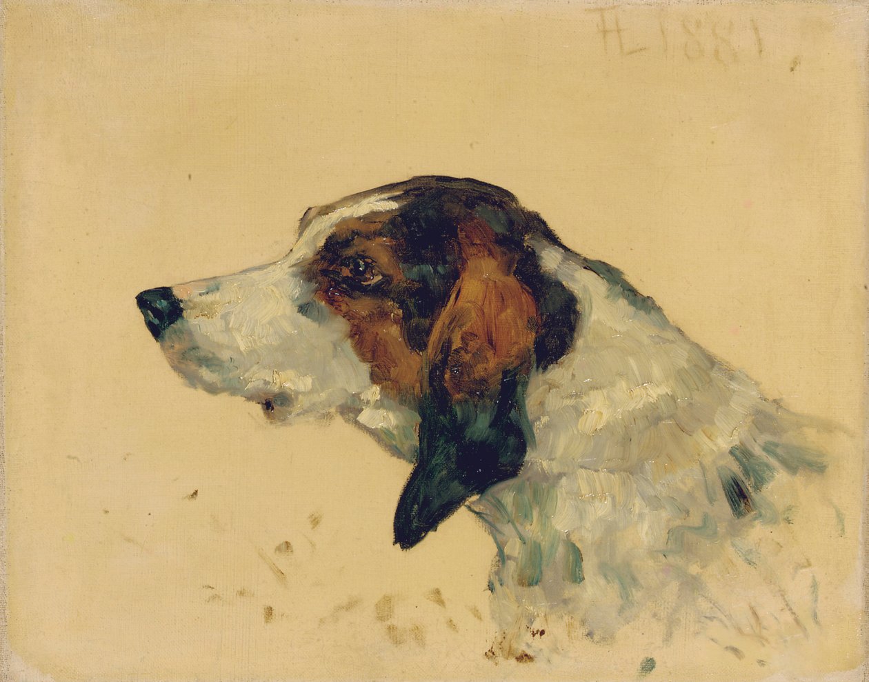 Jakthund, 1881 av Henri de Toulouse Lautrec
