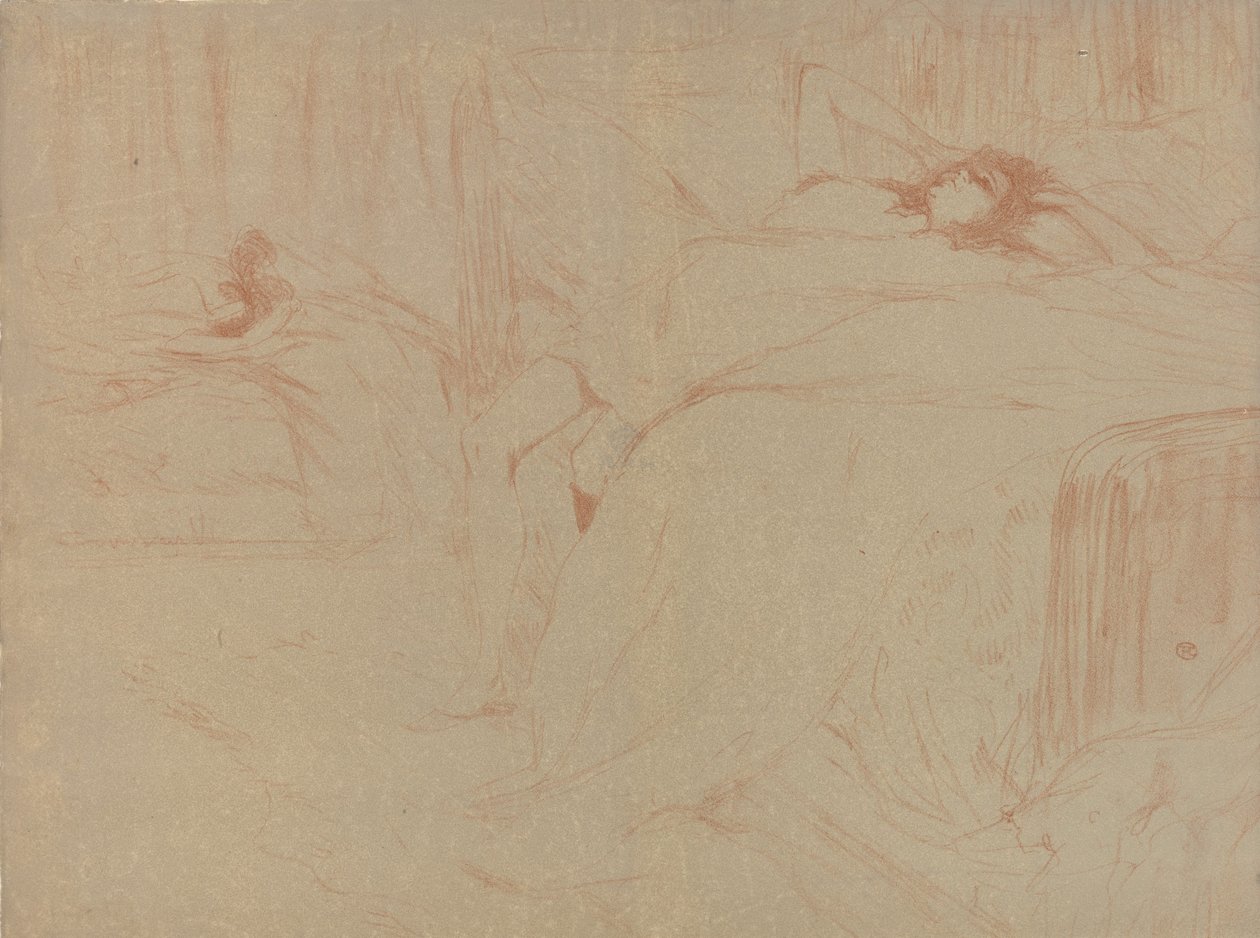 Kollapset på sengen, fra serien Elles, 1896., 1896. av Henri de Toulouse Lautrec