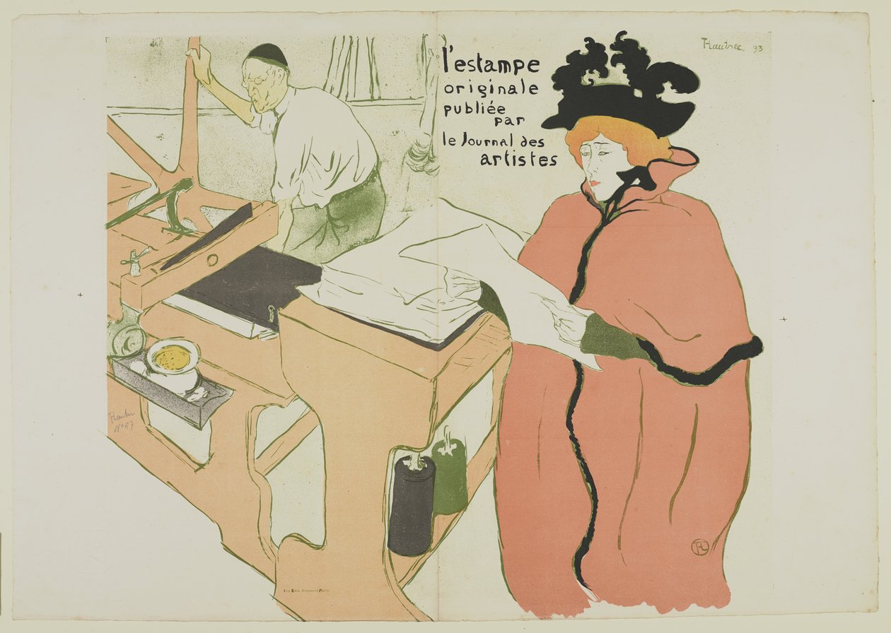 LEstampe Originale-omslag, 1893 (fargelitho på vevd papir) av Henri de Toulouse Lautrec
