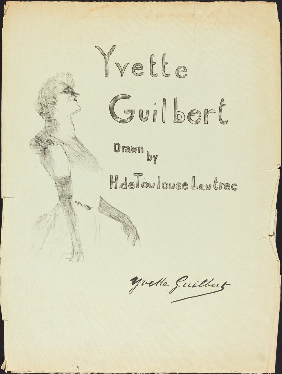 Cover, Yvette Guilbert av Henri de Toulouse Lautrec