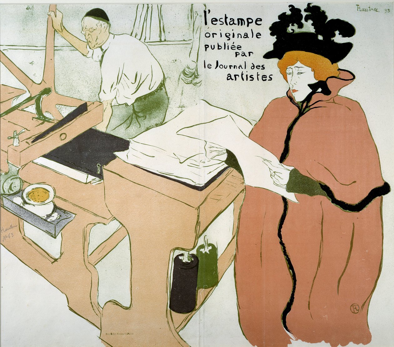 Forsiden av trykket: "Det originale trykket utgitt av journal des artistes"". Plakat av Henri De Toulouse Lautrec (1864-1901) av Henri de Toulouse Lautrec
