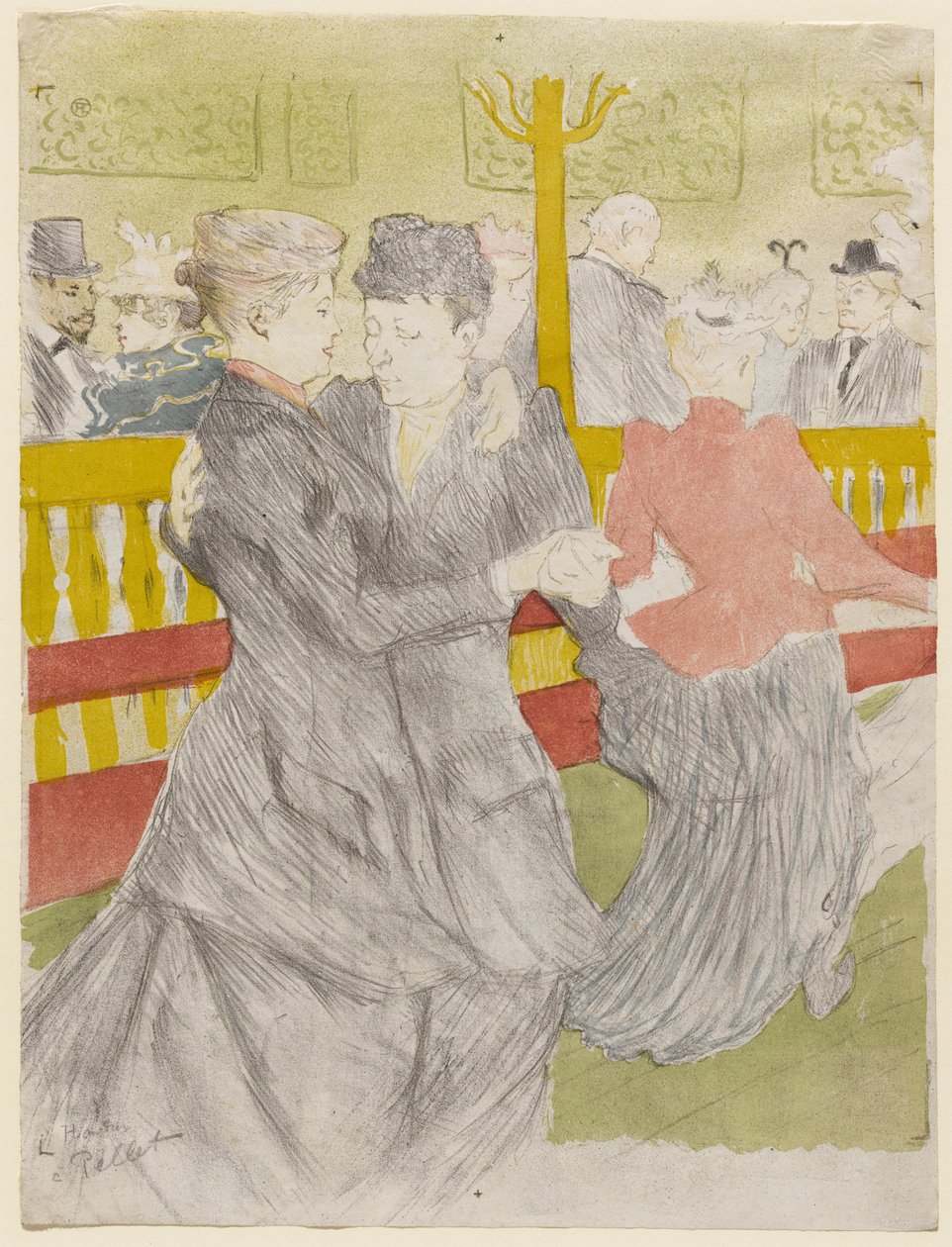 Dans på Moulin Rouge, 1897 av Henri de Toulouse Lautrec
