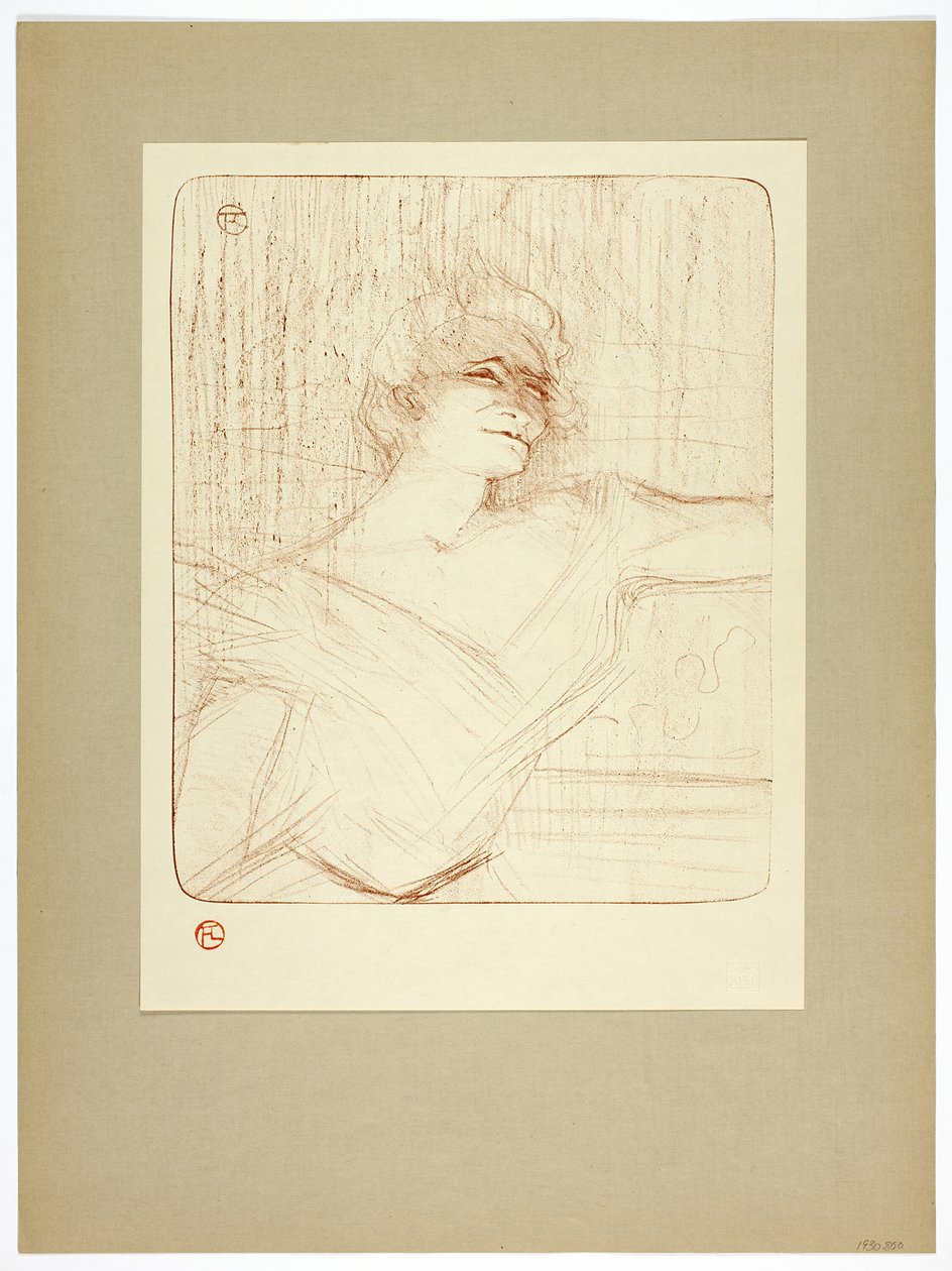 I limet, plate to fra Yvette Guilbert av Henri de Toulouse Lautrec