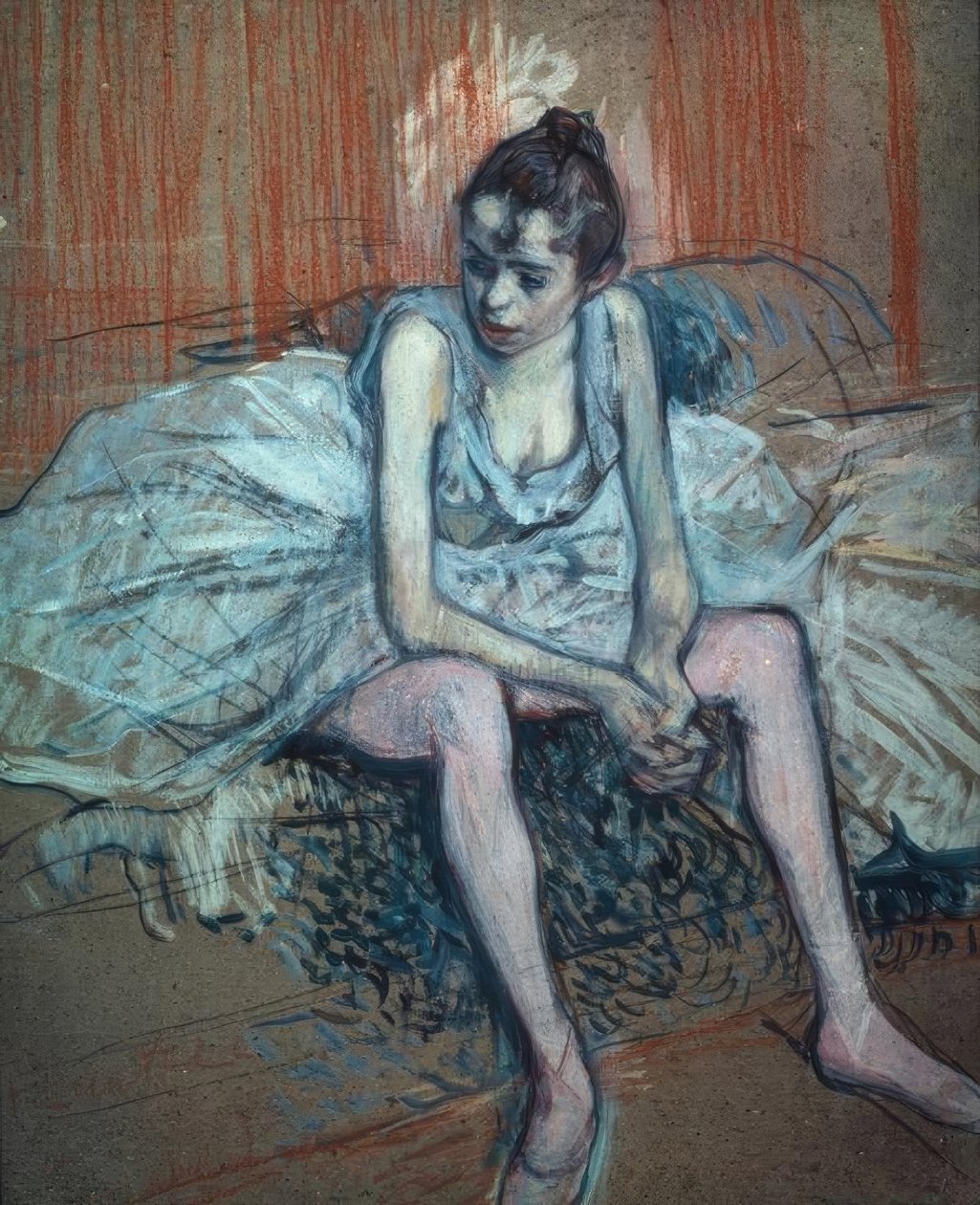 Sittende danser av Henri de Toulouse Lautrec