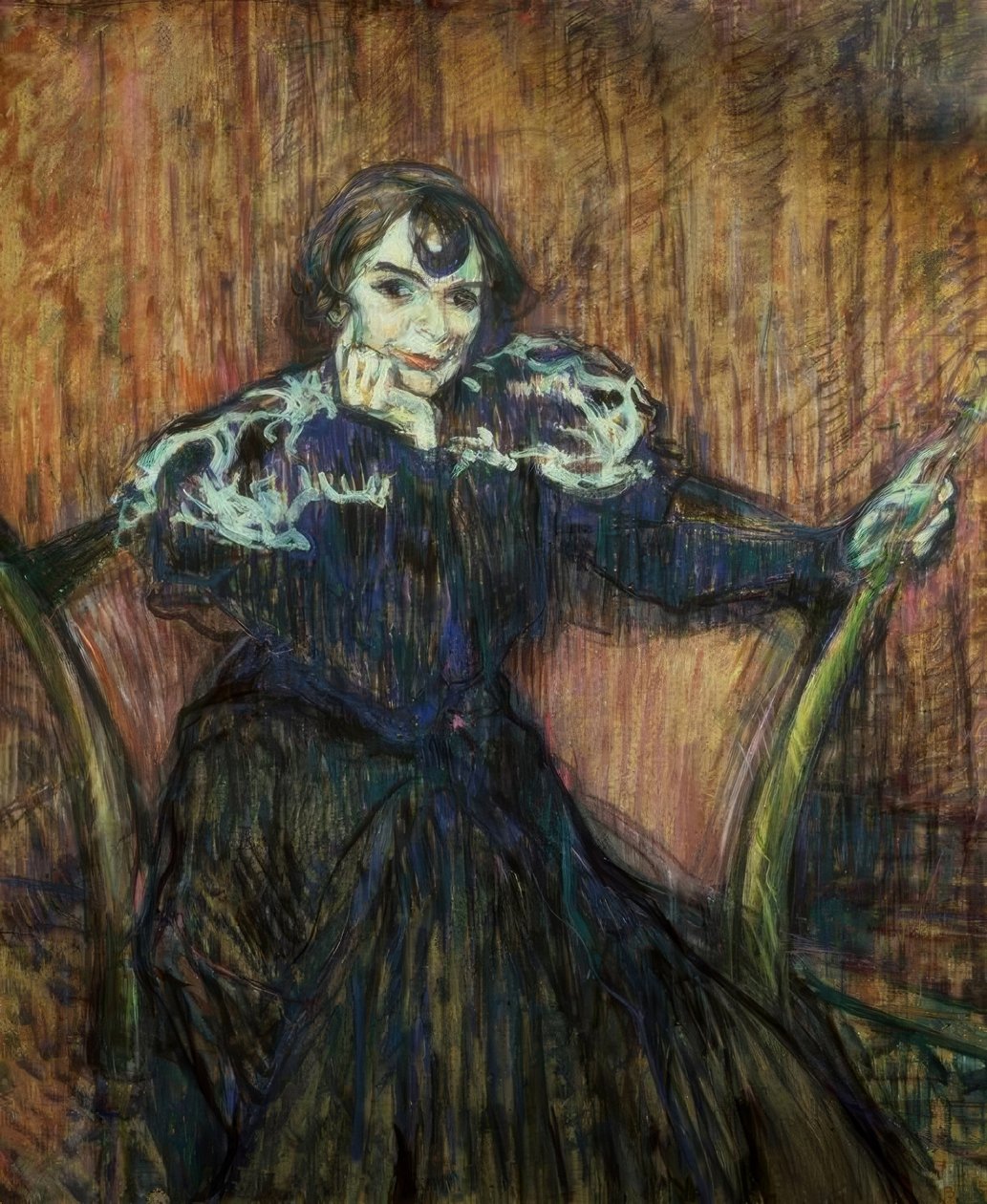 Skuespillerinnen Berthe Bady av Henri de Toulouse Lautrec