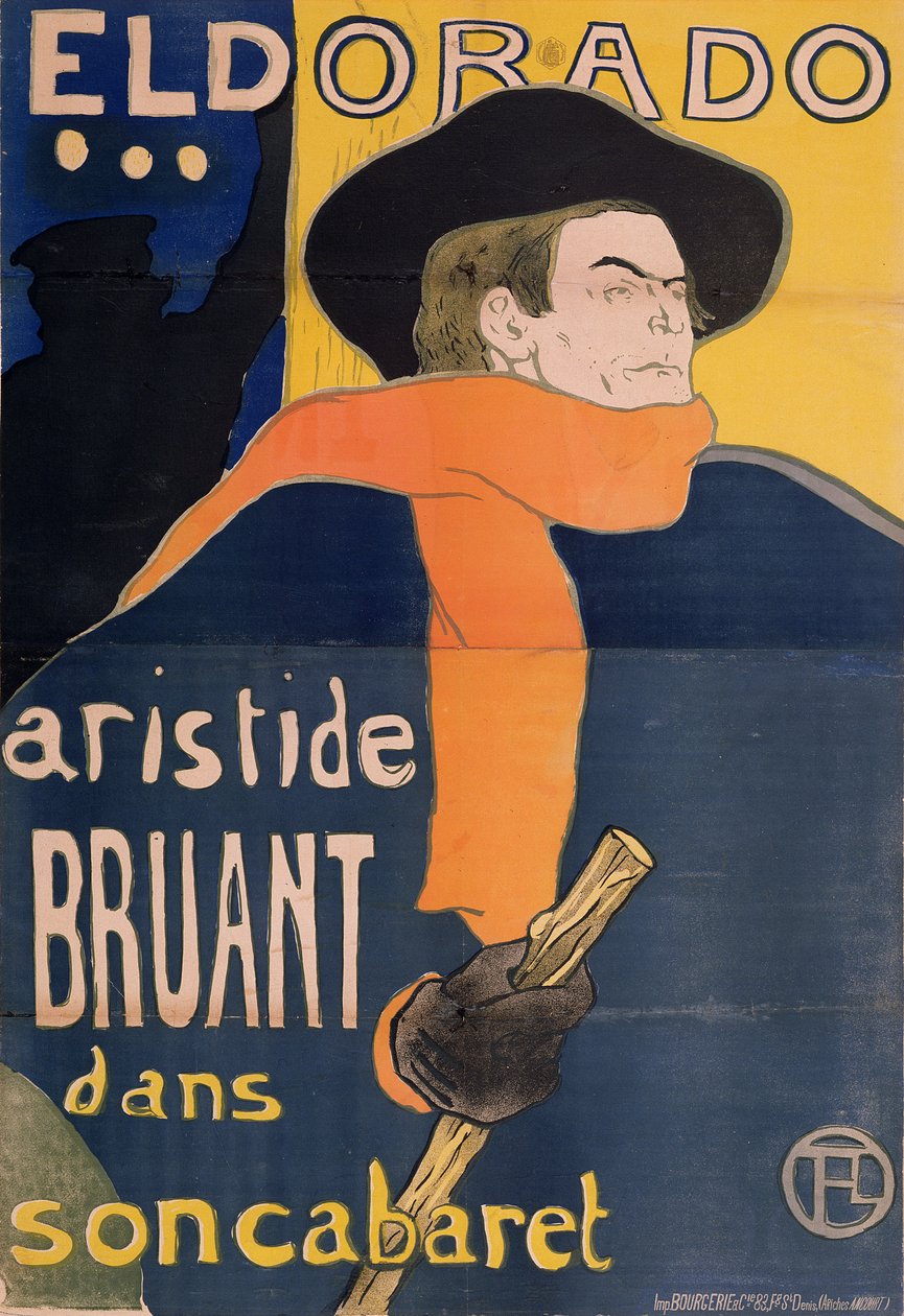 Eldorado: Aristide Bruant, 1892 av Henri de Toulouse Lautrec