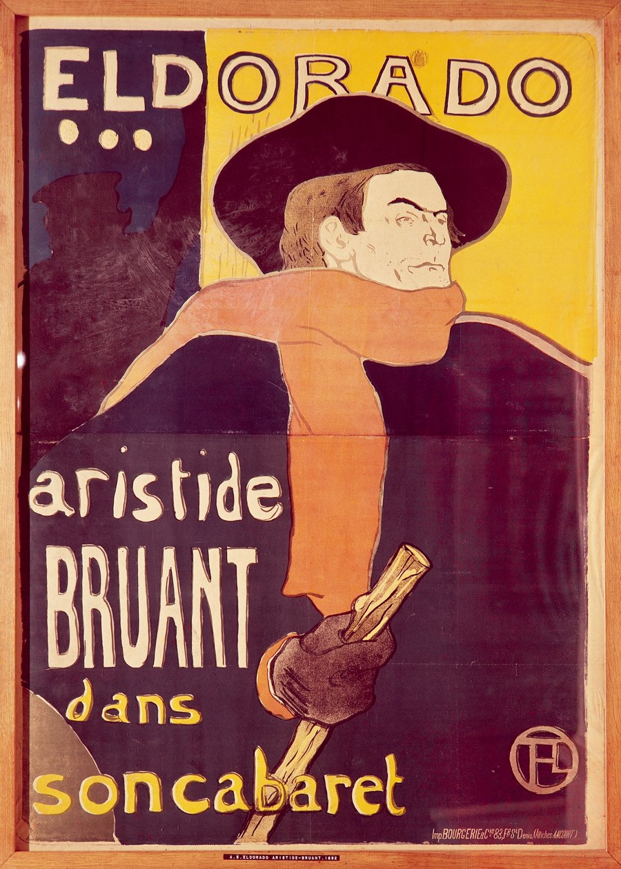 Eldorado, Aristide Bruant i kabareten hans (Eldorado, Artistide Bruant i nattklubben hans) av Henri de Toulouse Lautrec